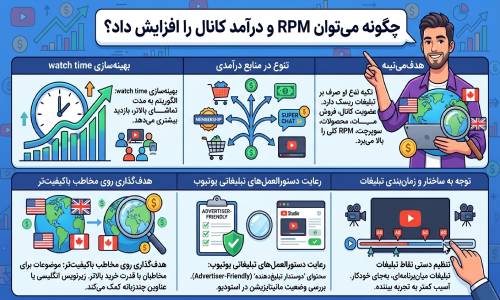 راهکارهای افزایش درامد وrpm یوتیوب